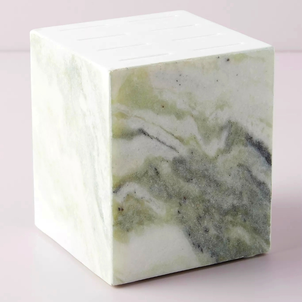 NIB Anthropologie Onyx Knife Block